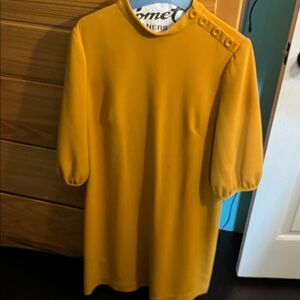 Ann Taylor Mustard Midi Dress